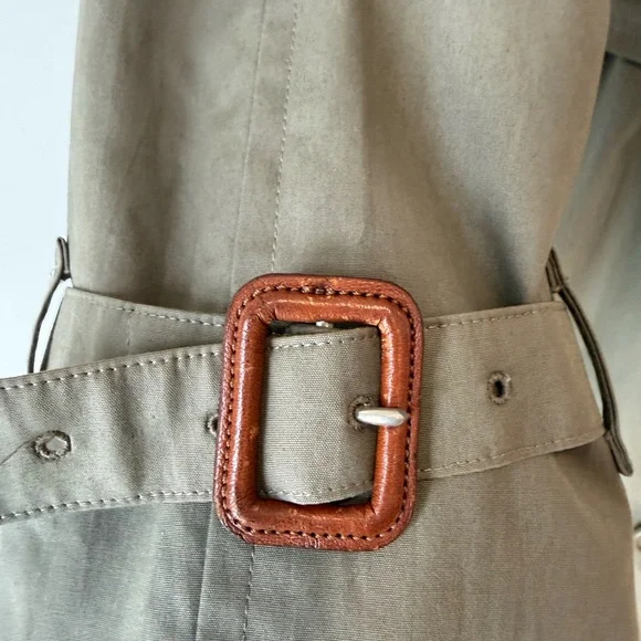 Burberry Olive Double-Breasted Trench Coat - Picture 3 of 16